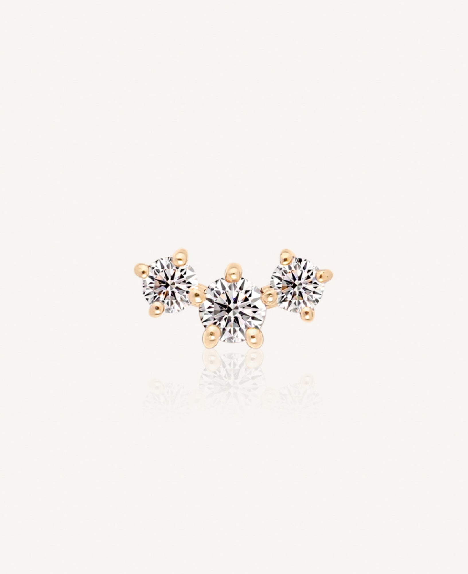 Esme 14k Solid Gold Moissanite Arch Flatback Stud