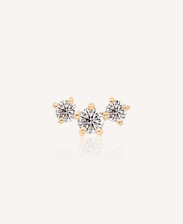 Esme 14k Solid Gold Moissanite Arch Flatback Stud