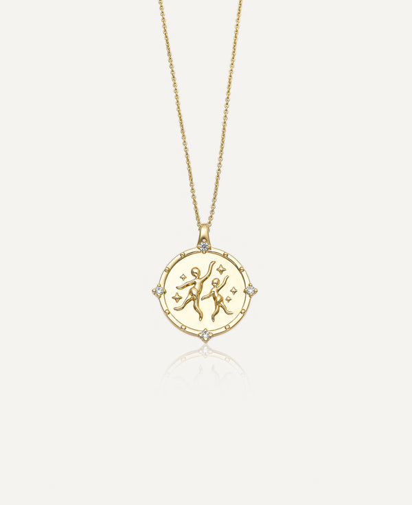 product image of Gemini Horoscope Gold Pendant Necklace