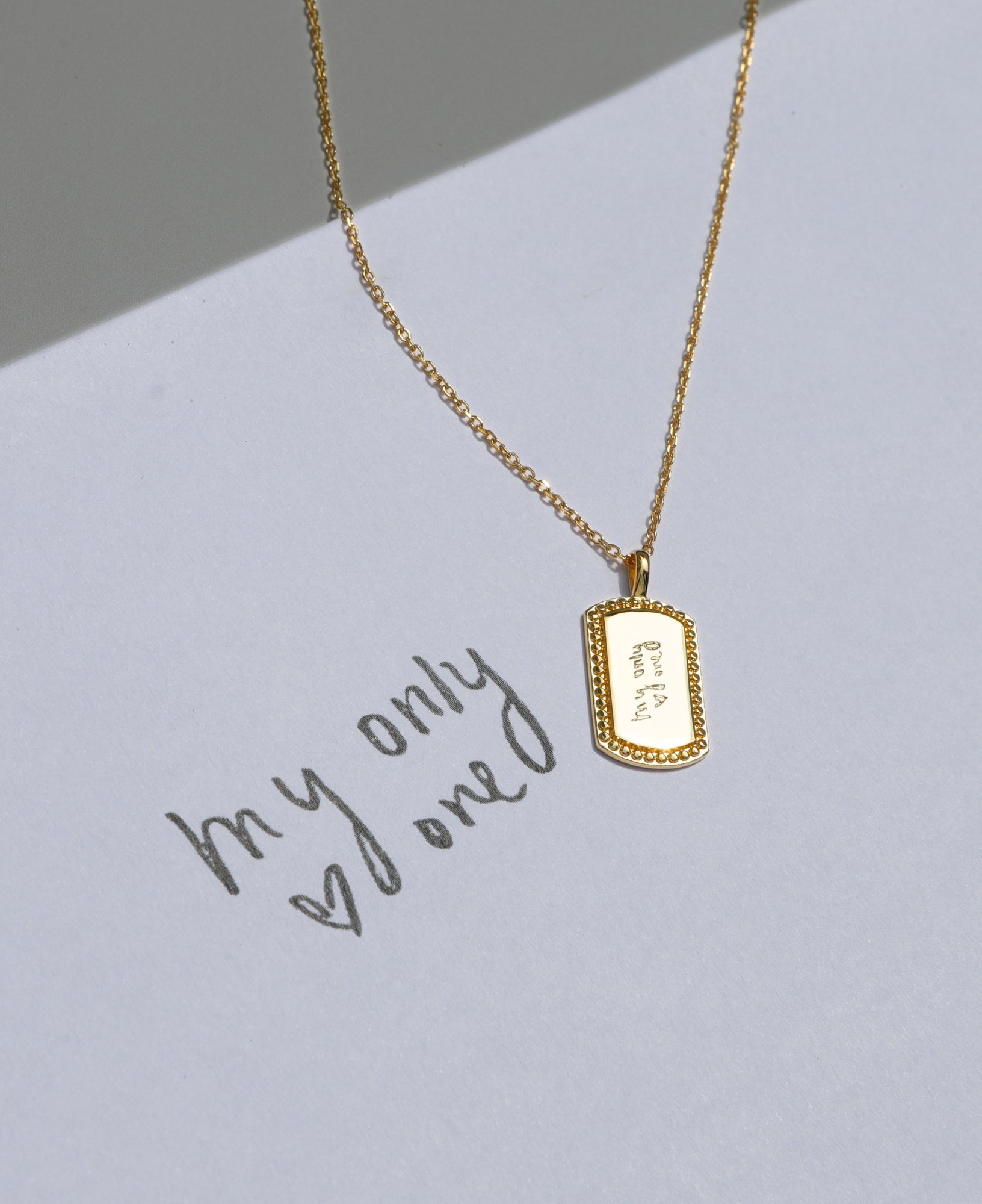 Lilah Custom Engravable 14k Gold Pendant Necklace