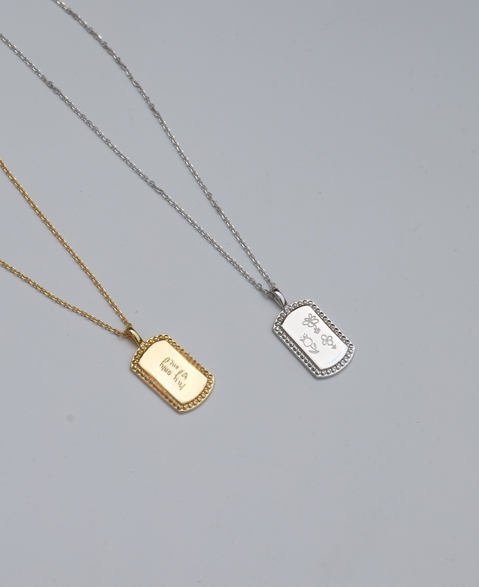 Lilah Custom Engravable 14k Gold Pendant Necklace