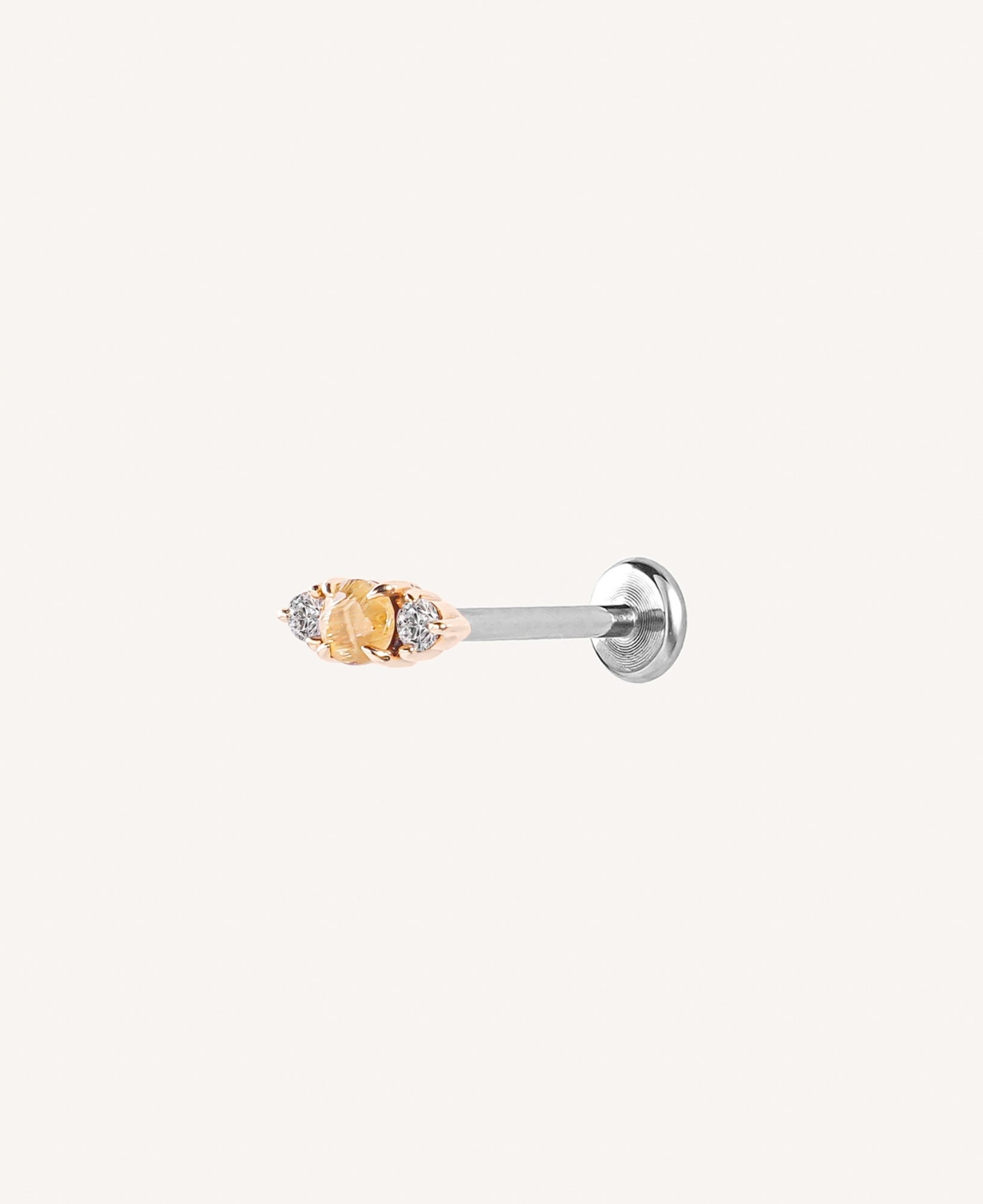 Idris Rutilated Quartz Two-stone Flatback Stud