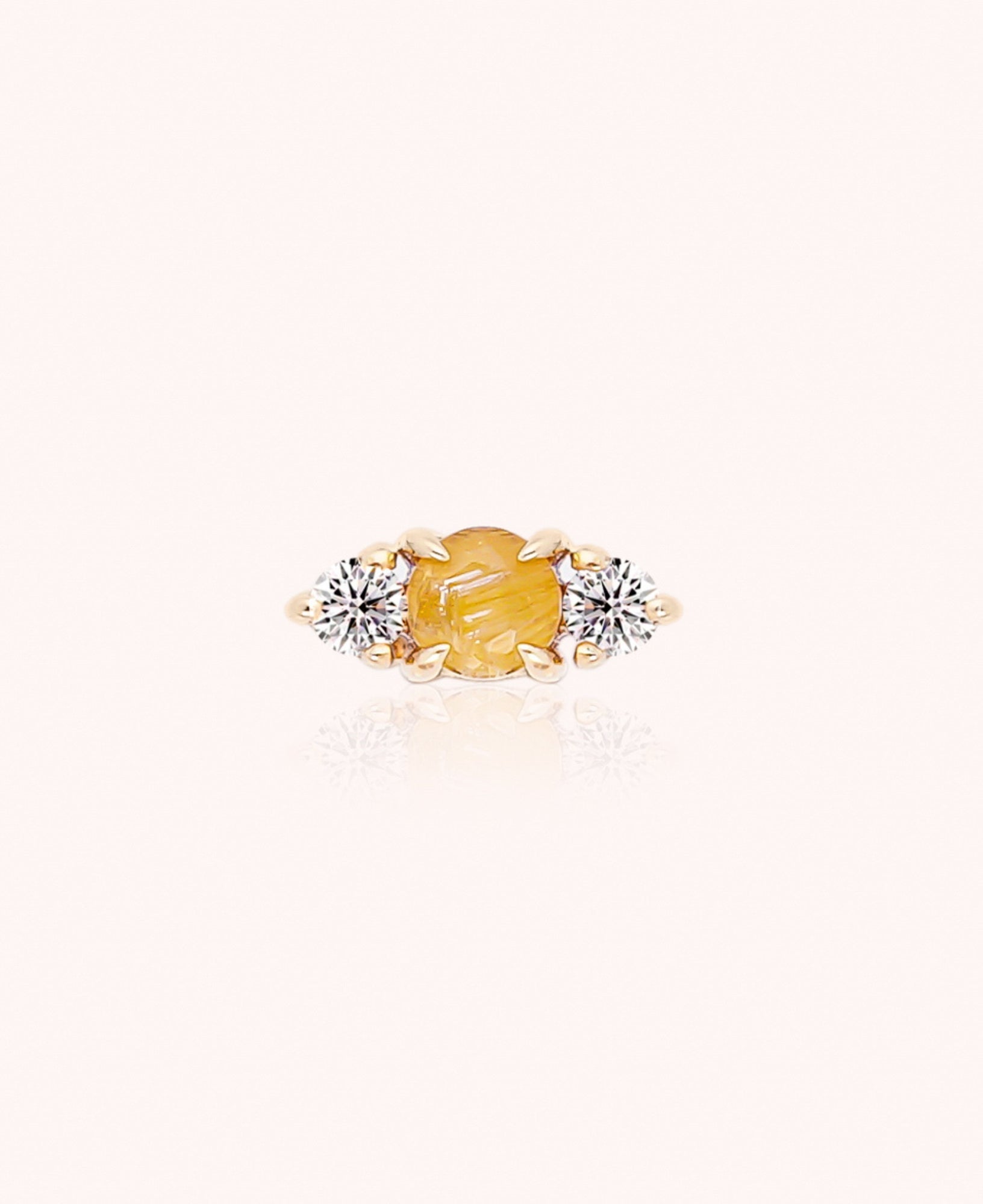 Idris Rutilated Quartz Two-stone Flatback Stud