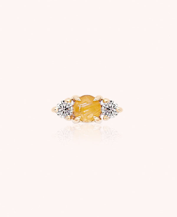 Idris Rutilated Quartz Two-stone Flatback Stud