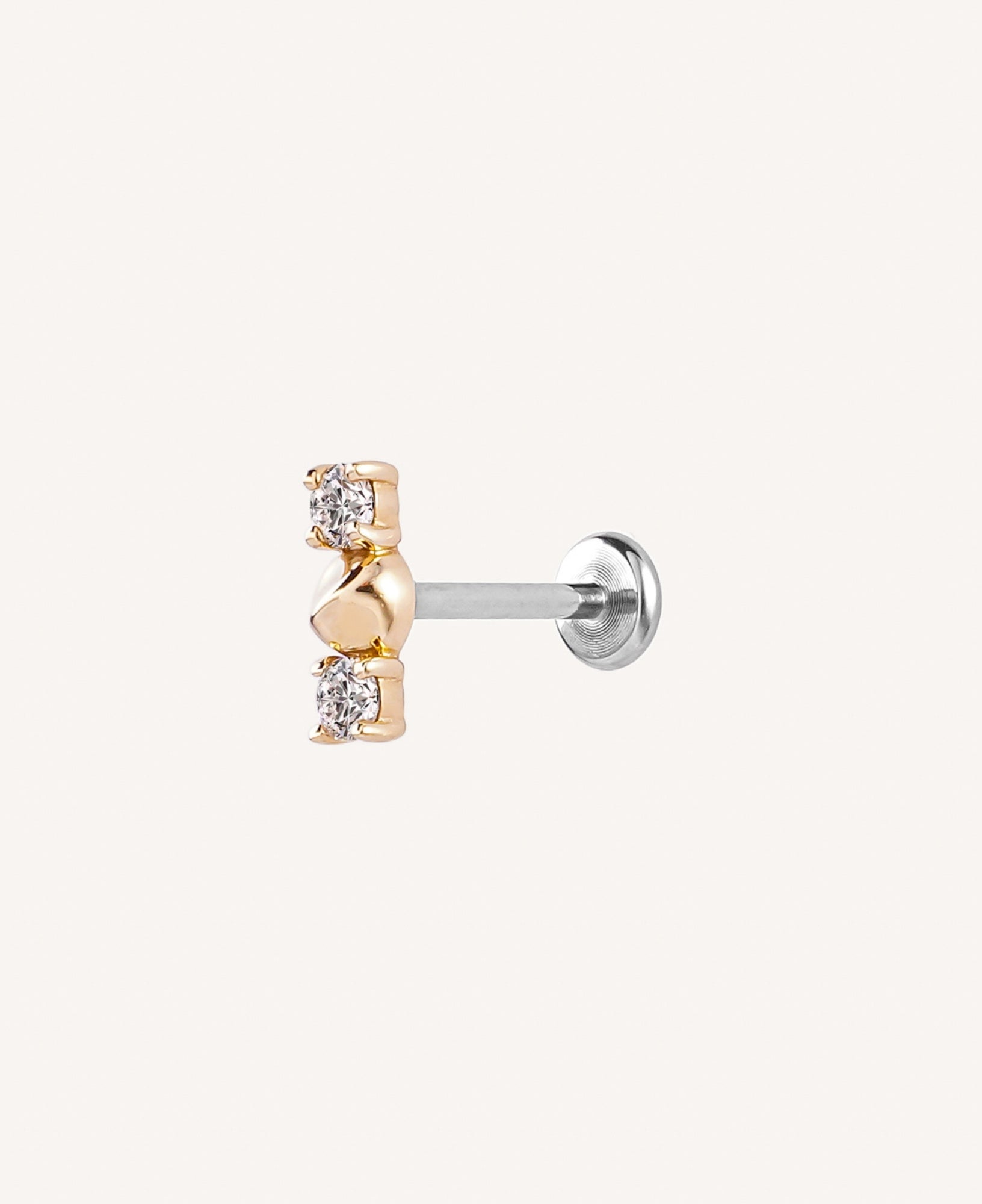 Lois 14k Solid Gold Moissanite Flatback Stud
