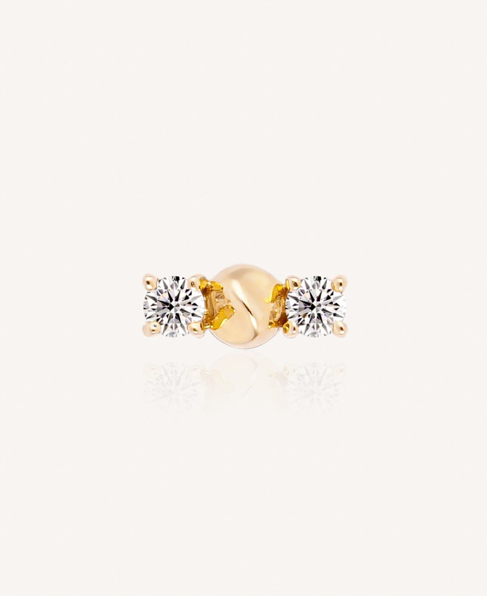 Lois 14k Solid Gold Moissanite Flatback Stud
