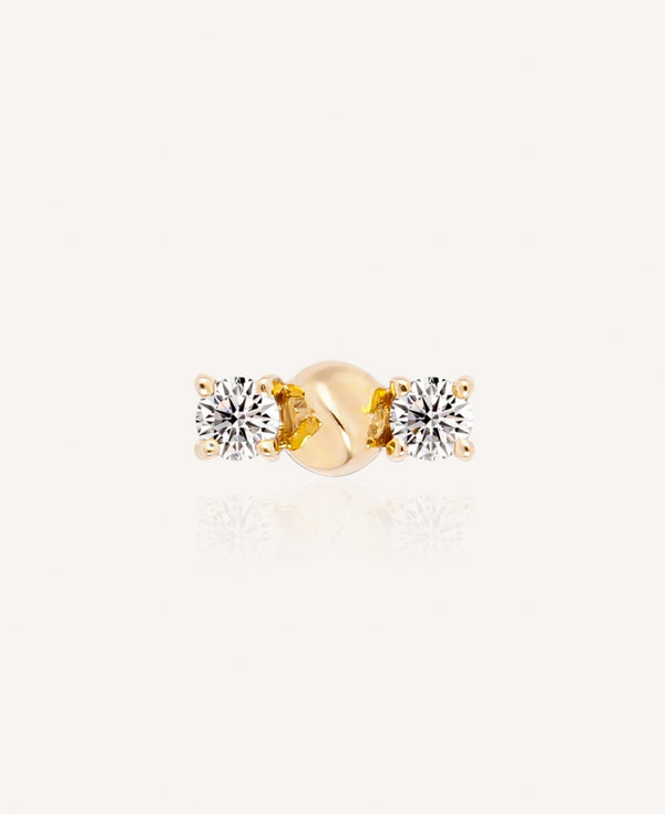 Lois 14k Solid Gold Moissanite Flatback Stud