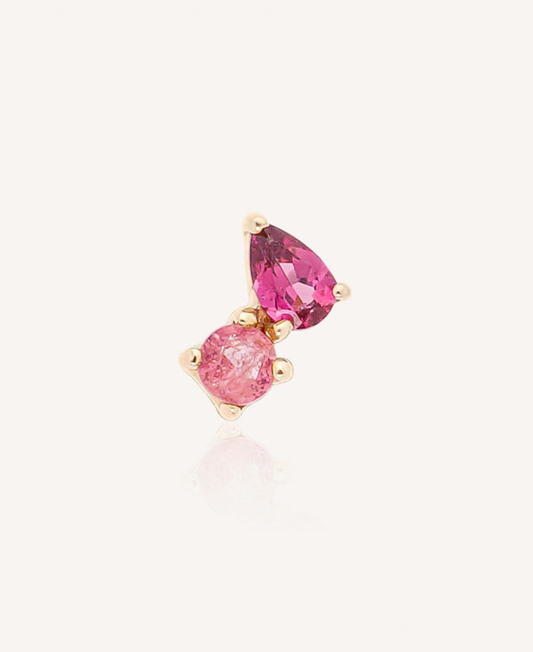 Petra Pink Moissanite Toi et Moi Flatback Stud
