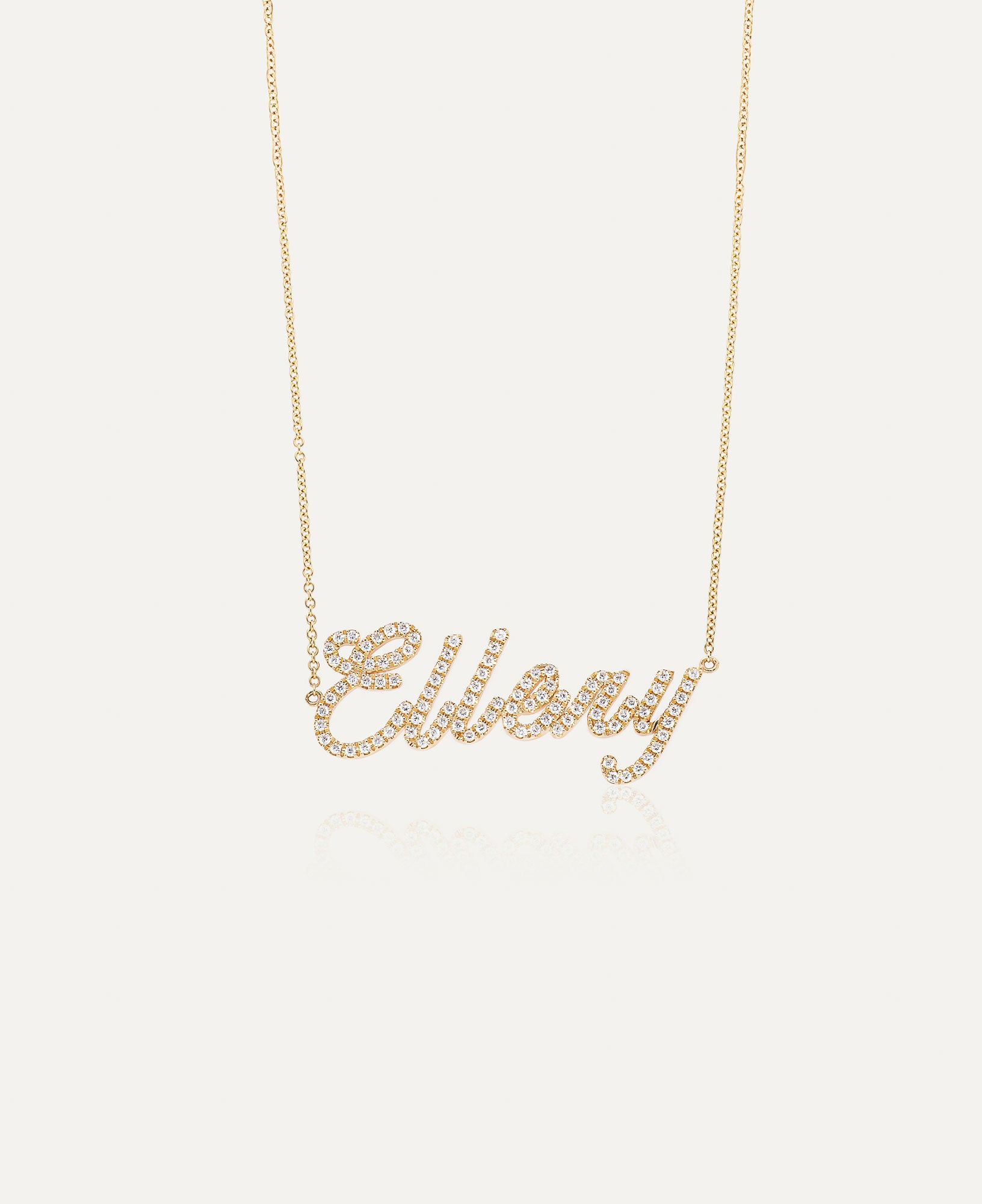 Verity Custom Diamond Script Nameplate Necklace