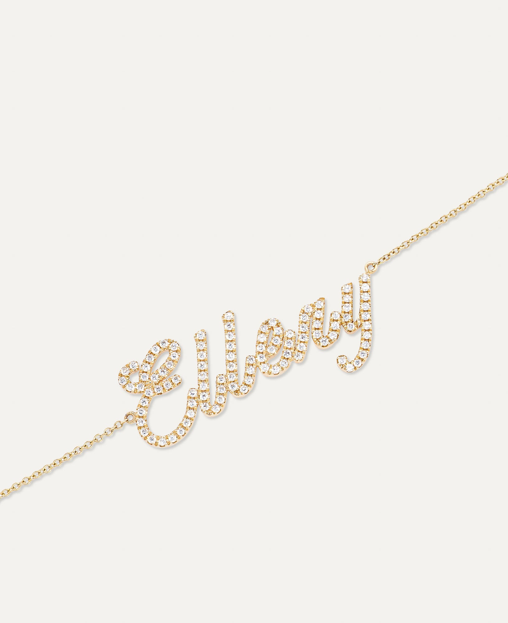 Verity Custom Diamond Script Nameplate Necklace