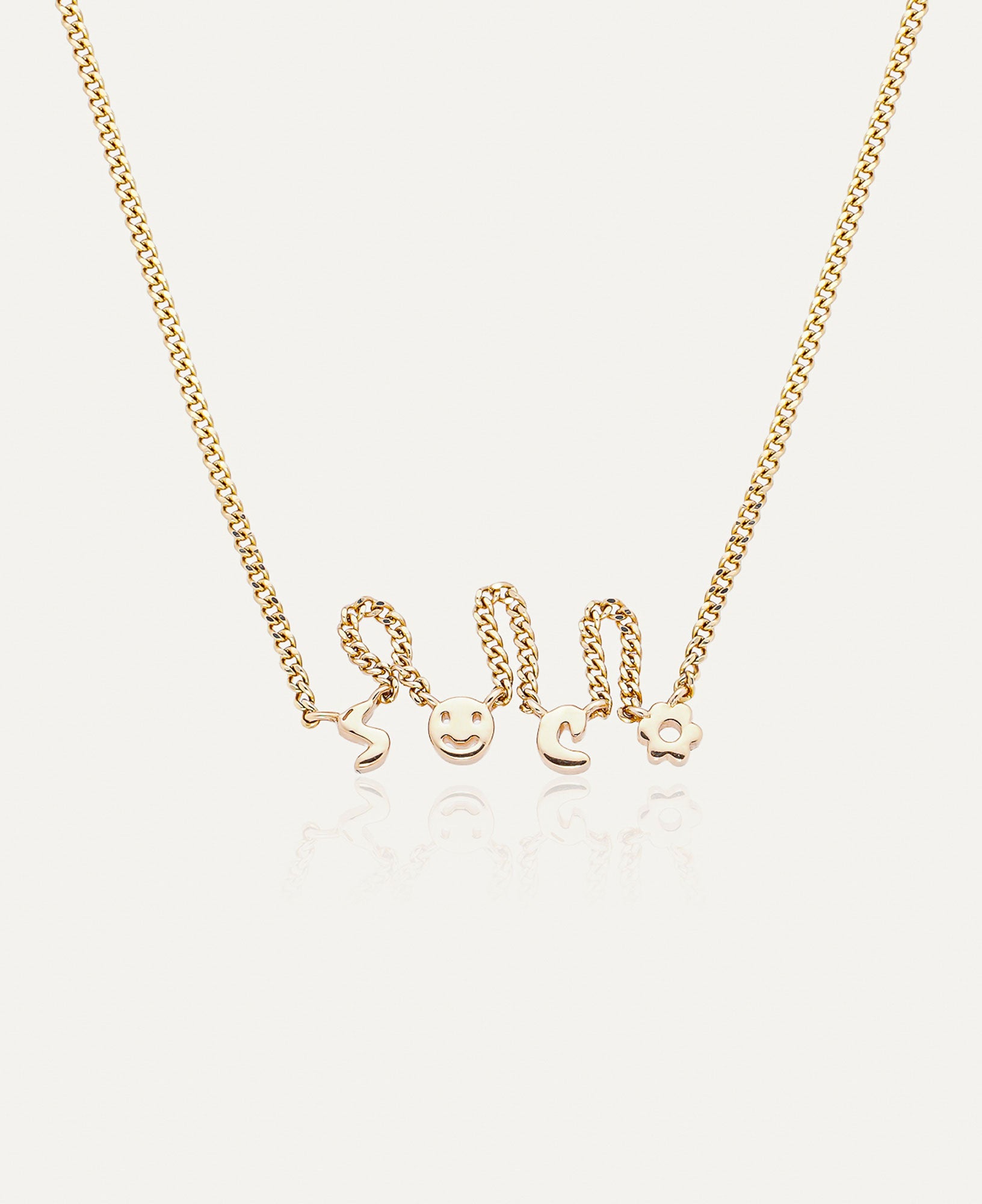 Avery Custom Talisman Solid Gold Charm Necklace