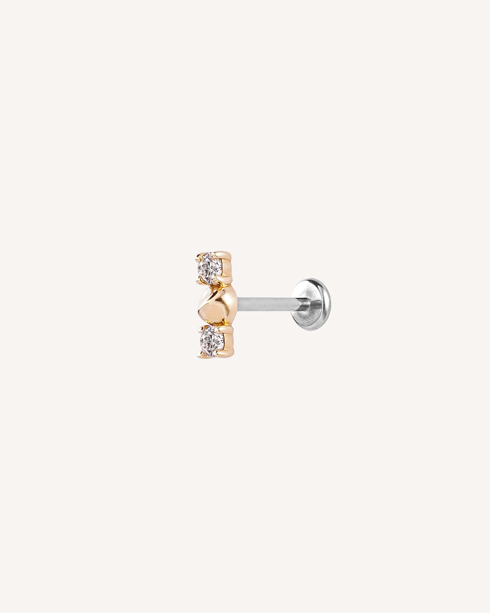Lois 14k Solid Gold Moissanite Flatback Stud