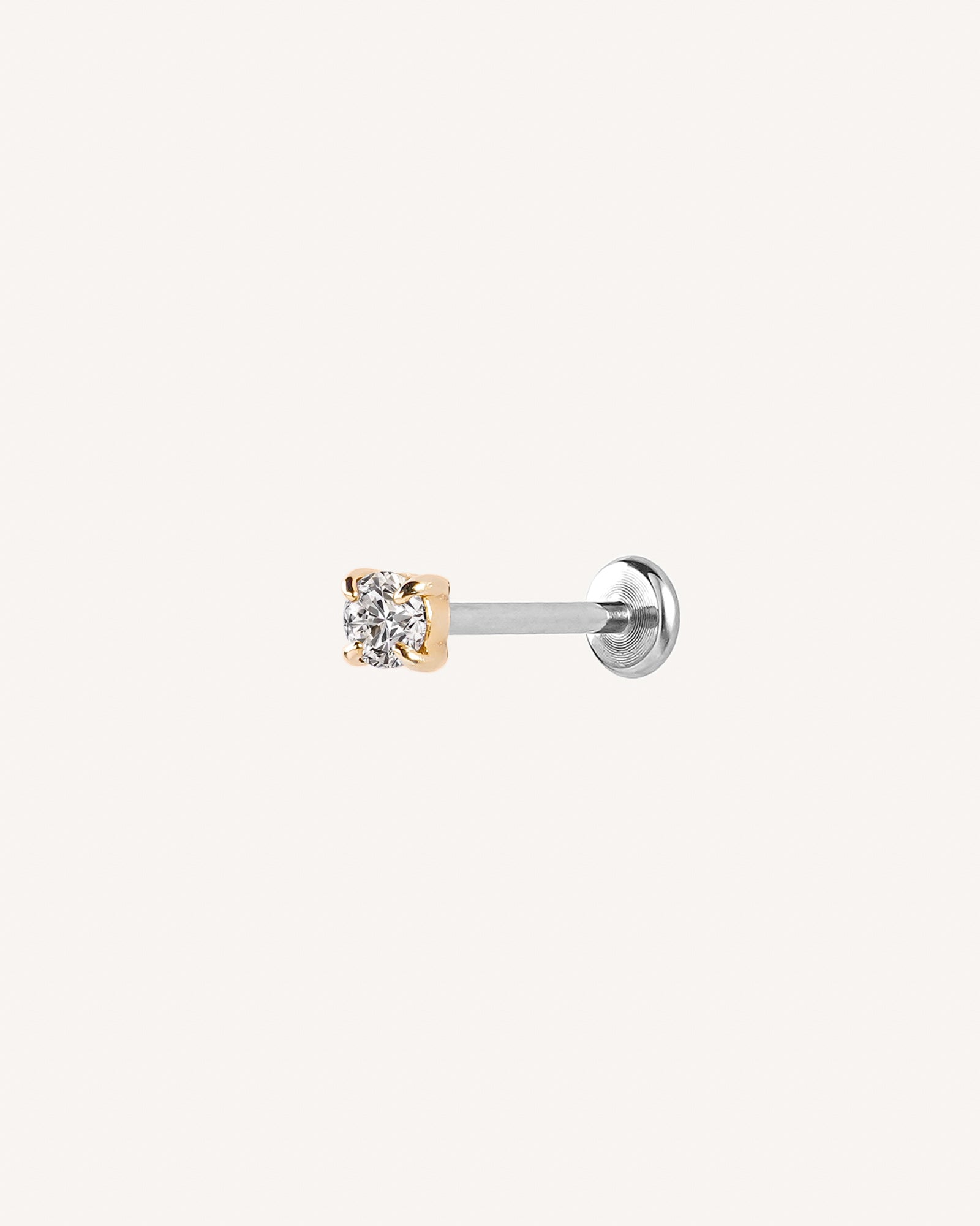 Sloane Round Moissanite Solitaire 14k Sold Gold Flatback Stud