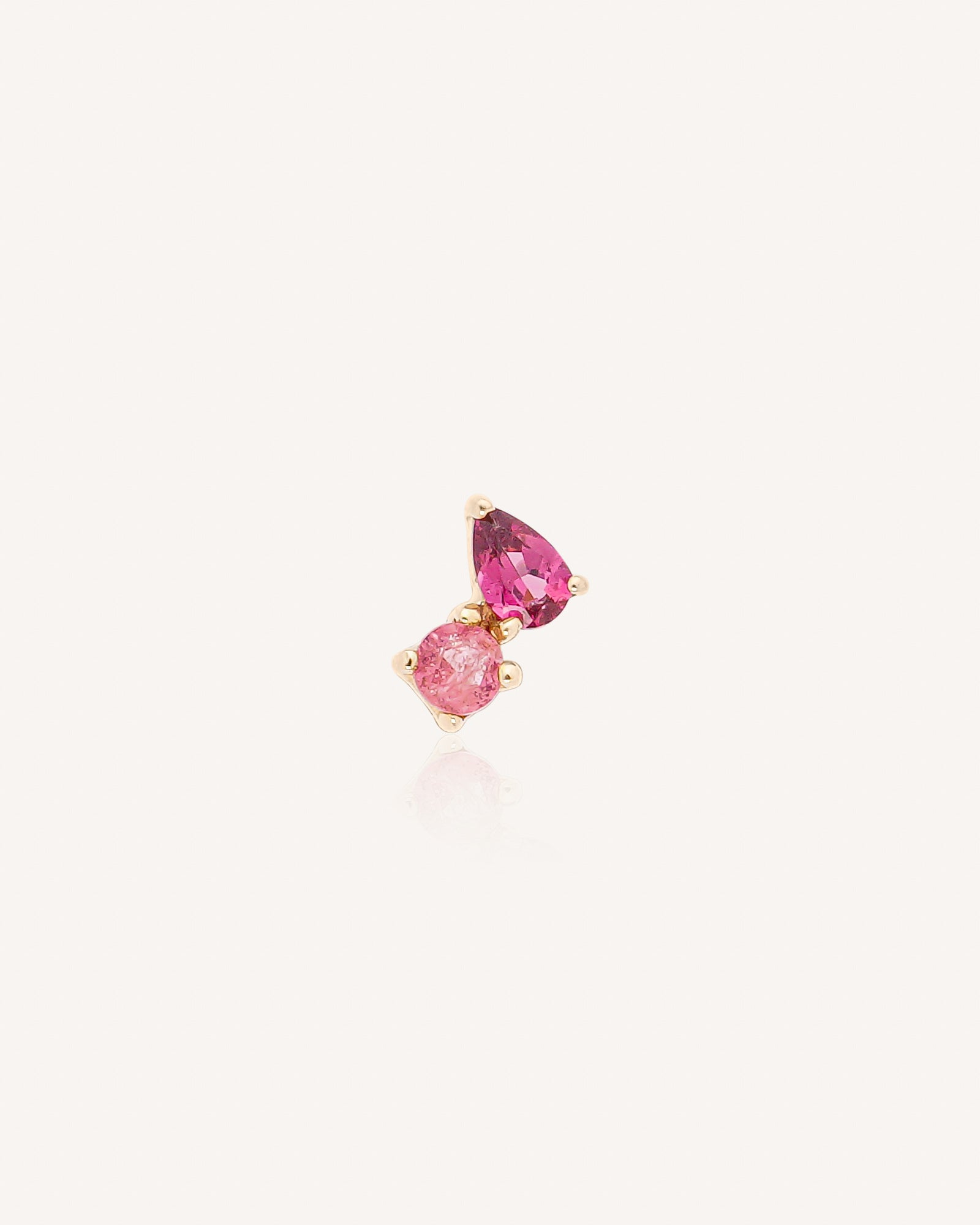Petra Pink Moissanite Toi et Moi Flatback Stud