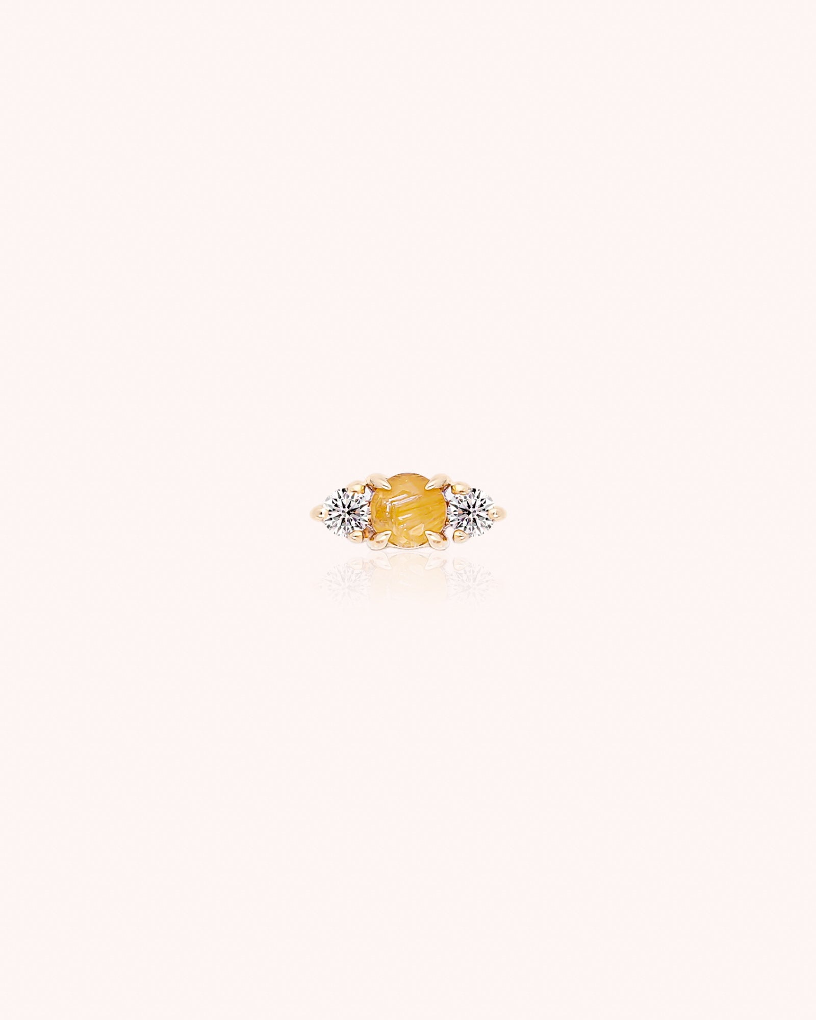 Idris Rutilated Quartz Two-stone Flatback Stud