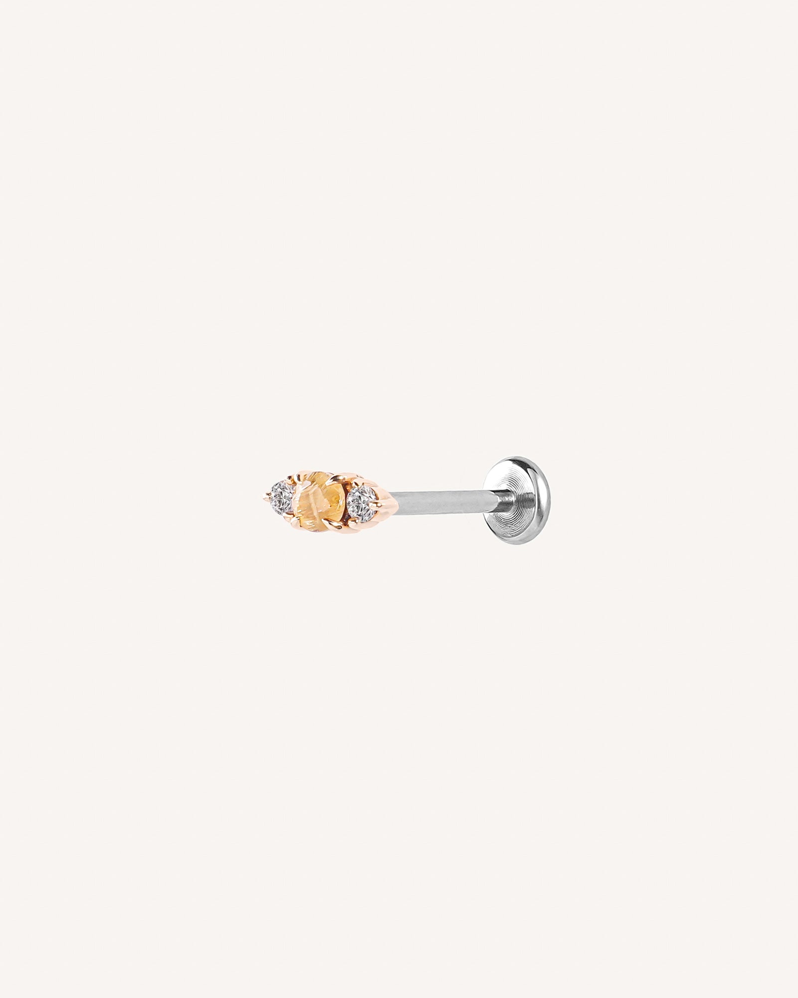 Idris Rutilated Quartz Two-stone Flatback Stud