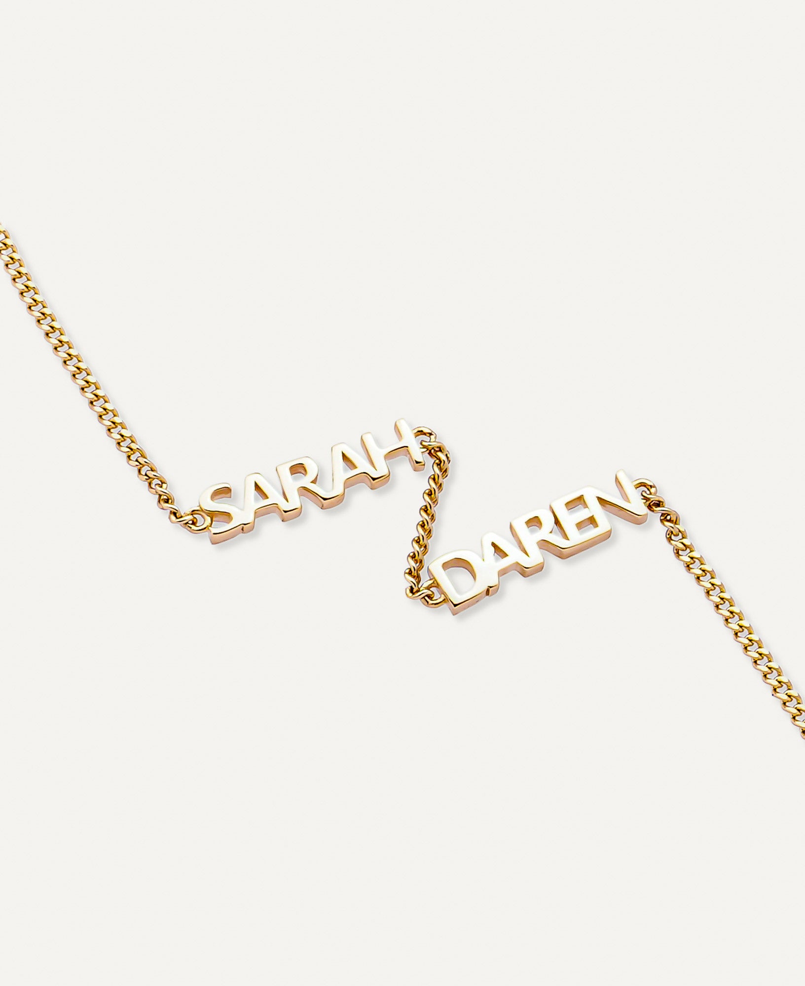 Amity Custom Two-Name Solid Gold Curb Chain Bracelet