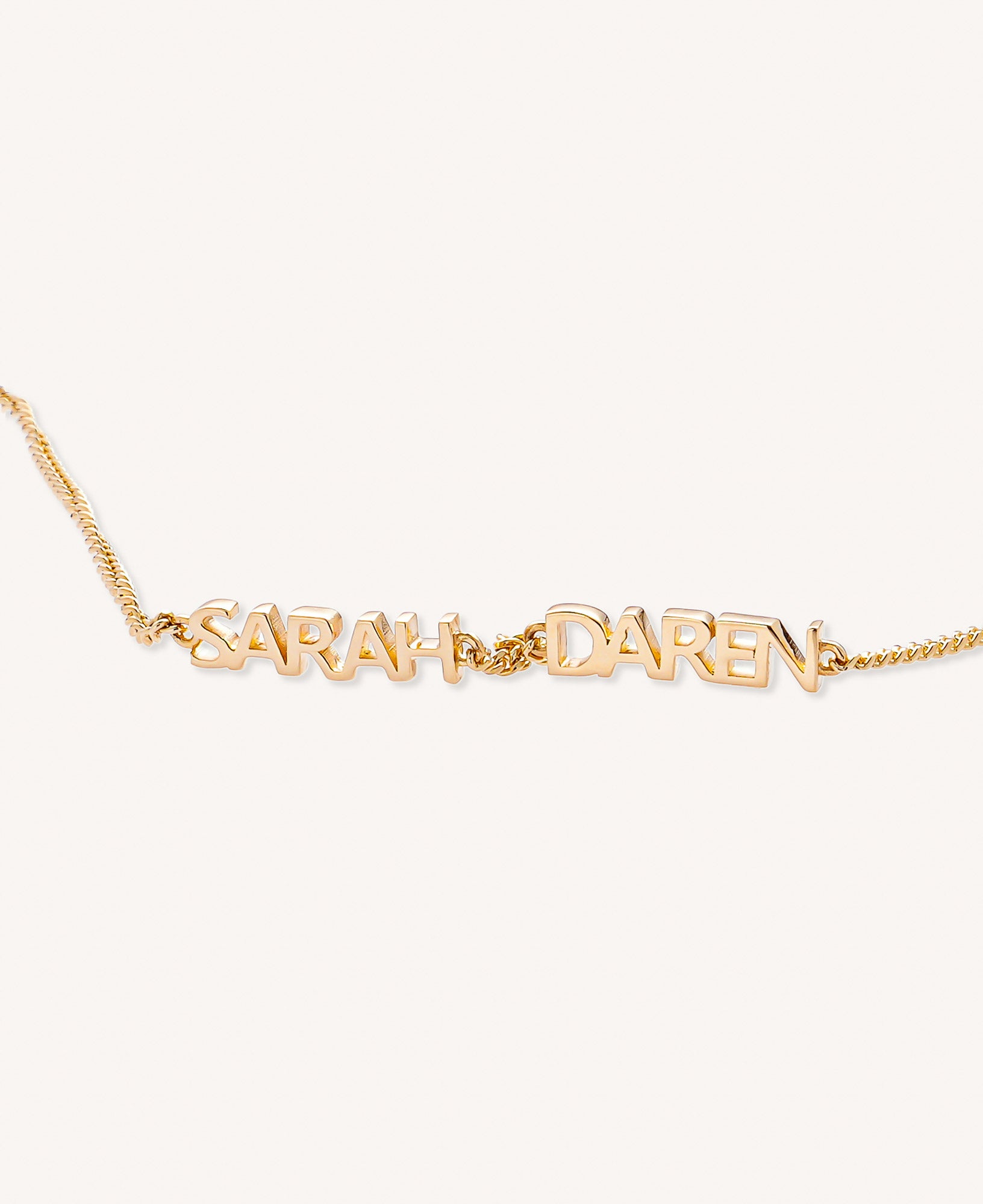 Amity Custom Two-Name Solid Gold Curb Chain Bracelet