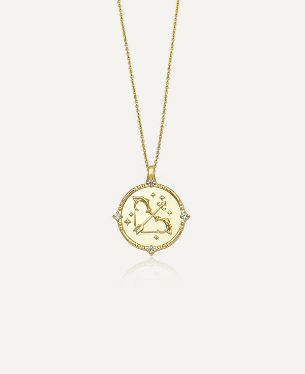 product image of Sagittarius Horoscope Gold Pendant Necklace