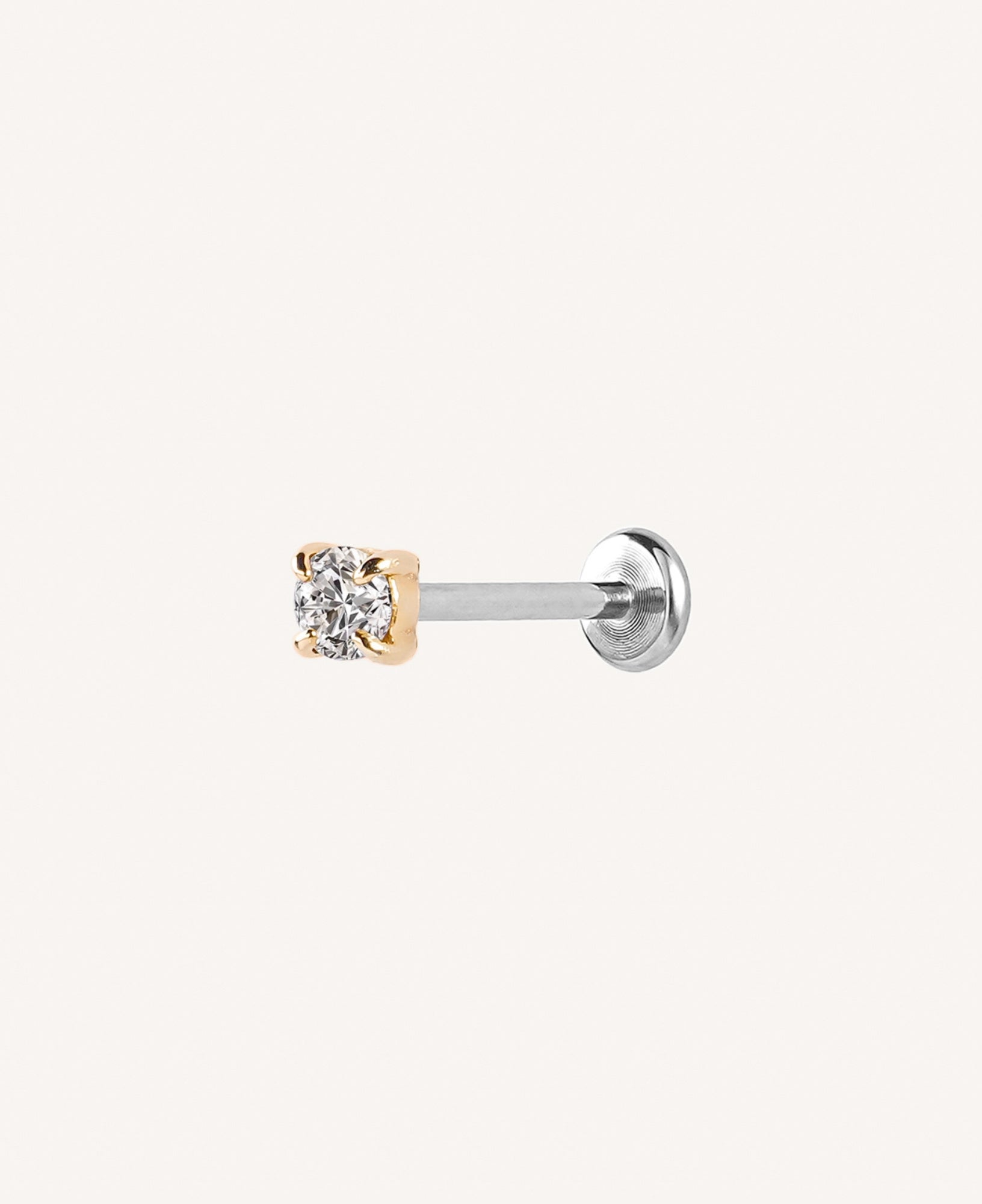 Sloane Round Moissanite Solitaire 14k Sold Gold Flatback Stud