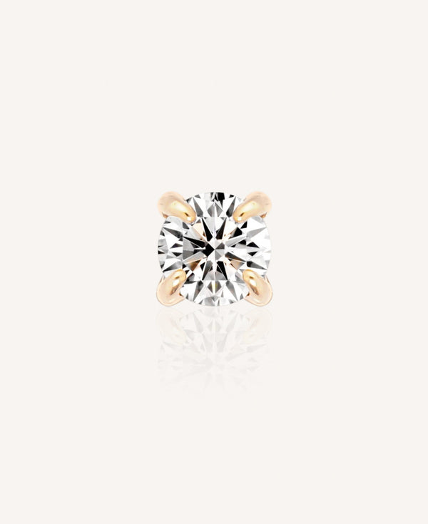 Sloane Round Moissanite Solitaire 14k Sold Gold Flatback Stud