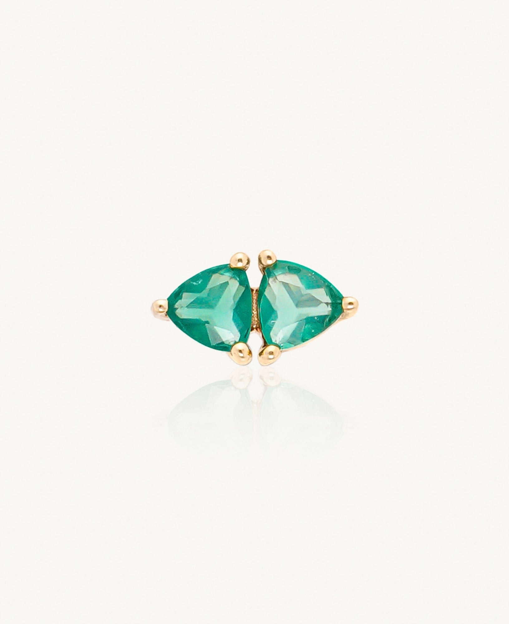 Tova 14k Solid Gold Green Gemstone Flatback Stud