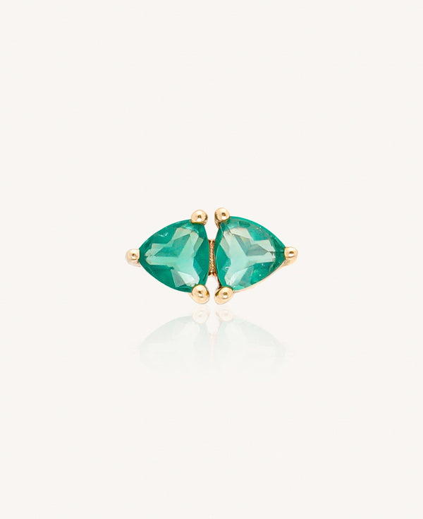 Tova 14k Solid Gold Green Gemstone Flatback Stud