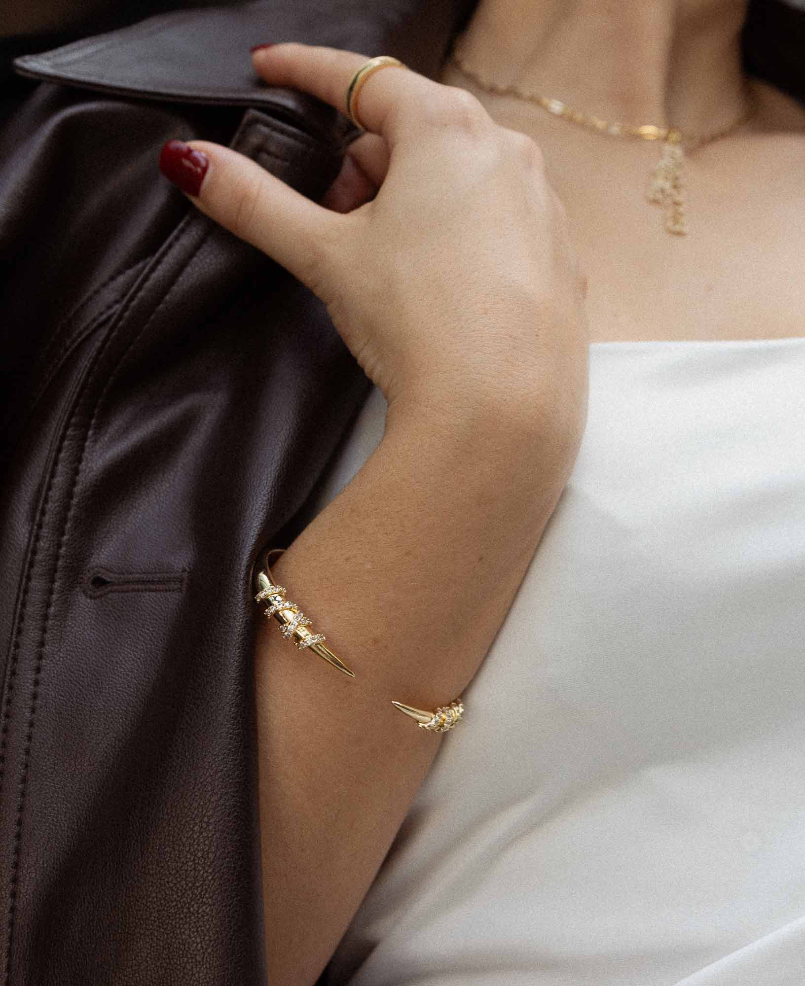 Vesper CZ Twist Cluster Claw Bangle