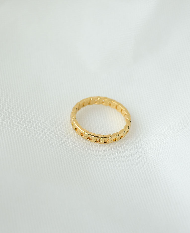 Maxime 14K Gold Chain Ring