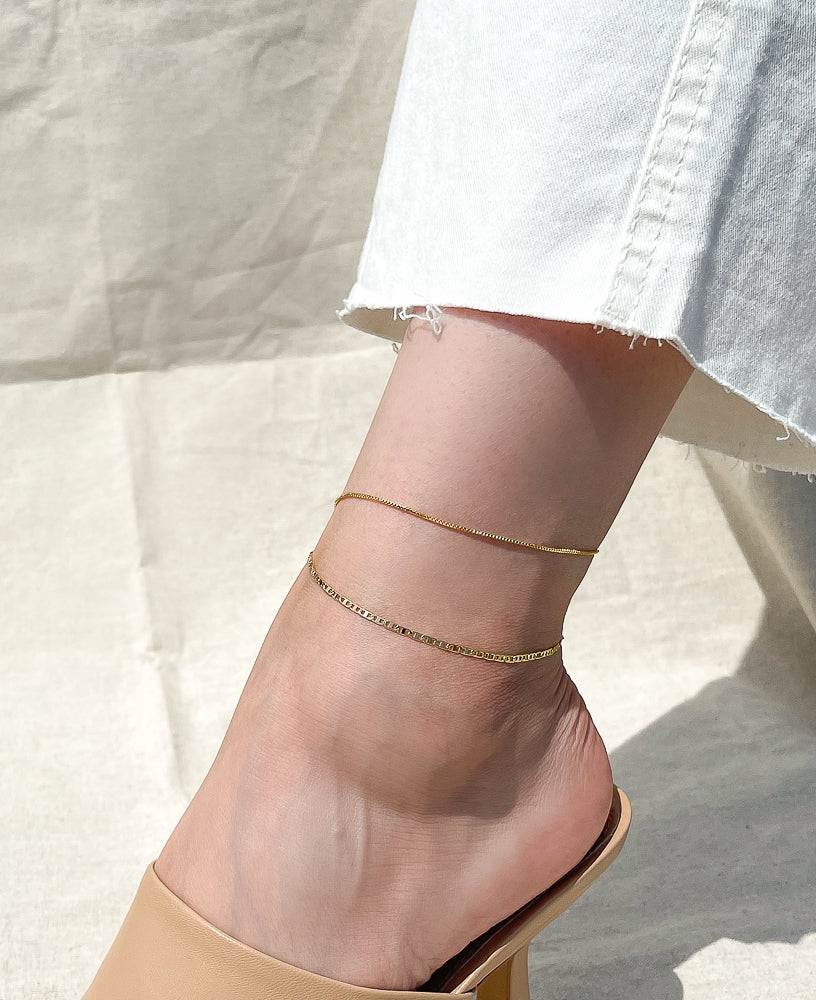 Adeline 14k Gold Chain Anklet from sustainable jewelry brand Sachelle Collective