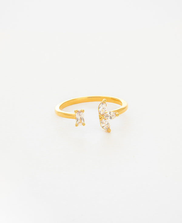 Camille Cubic zirconia 14k Gold Open Dainty Ring - sachelle collective