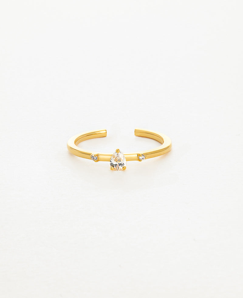 Claire Pear 14k Gold Open Dainty Ring - sachelle collective