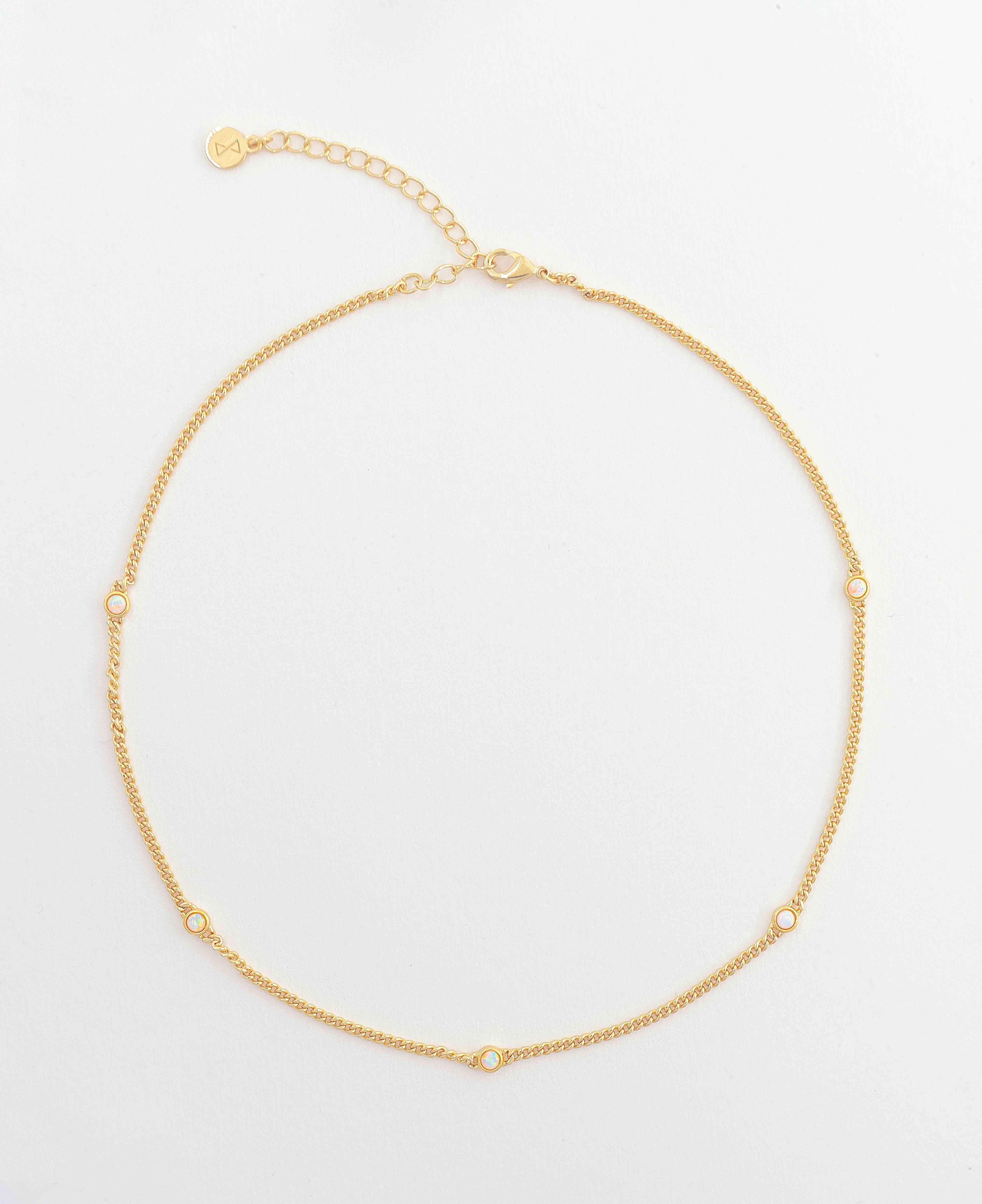 Full view product shot of Thea Opal Gold Necklace