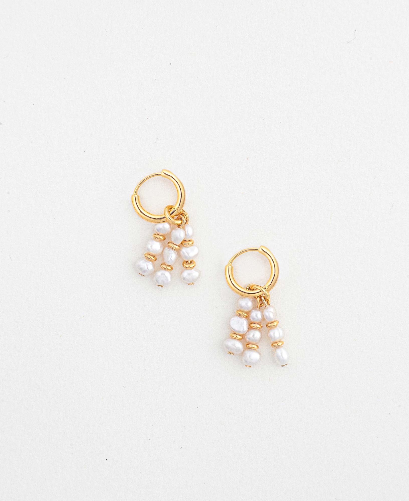 Product shot of  Ines pearl Hoop Earrings
