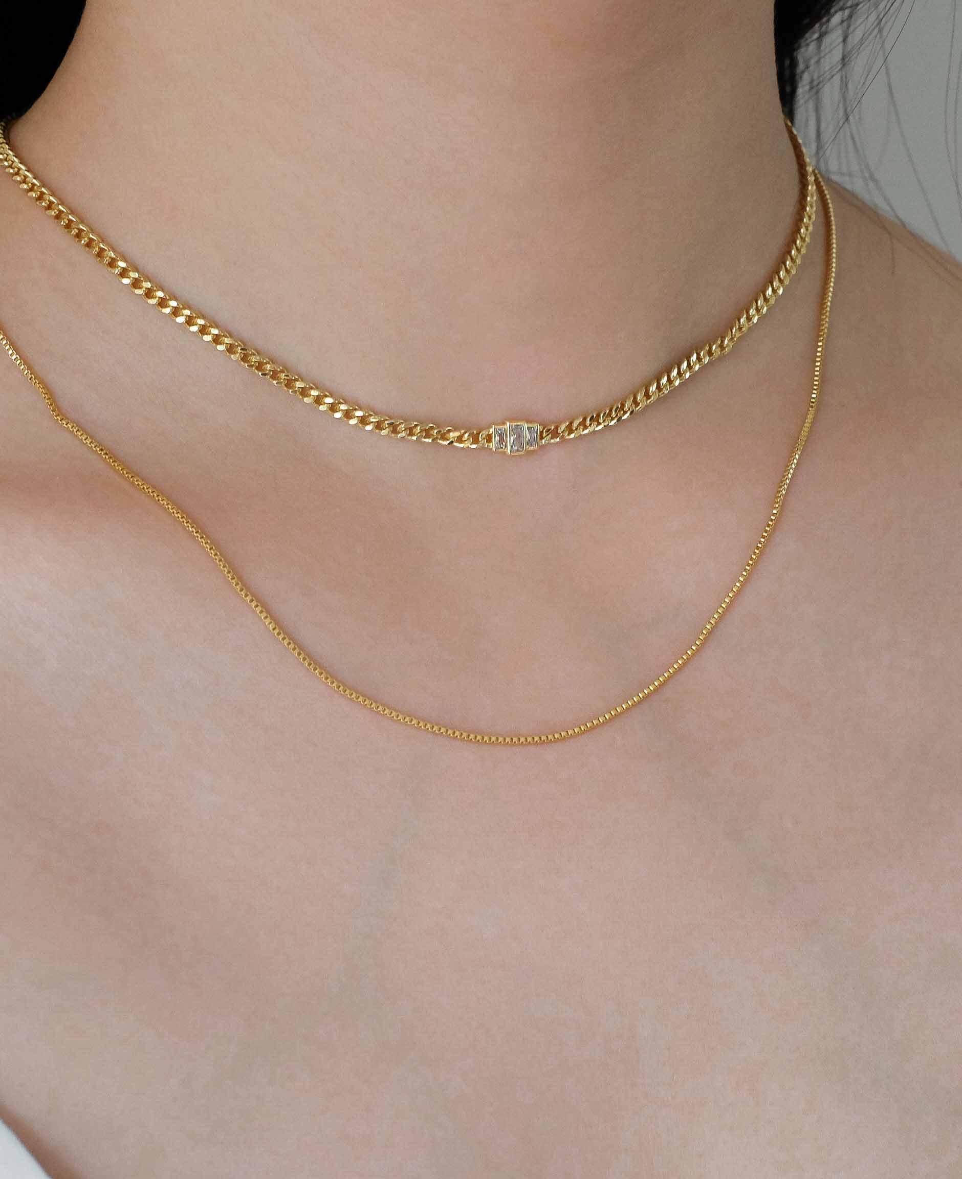 Layering with Agnes 14k Gold Chain Necklace