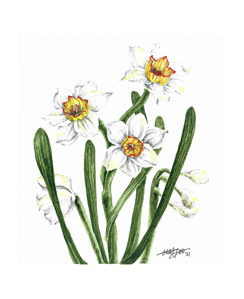 December - Narcissus Birth Flower Pendant Necklace