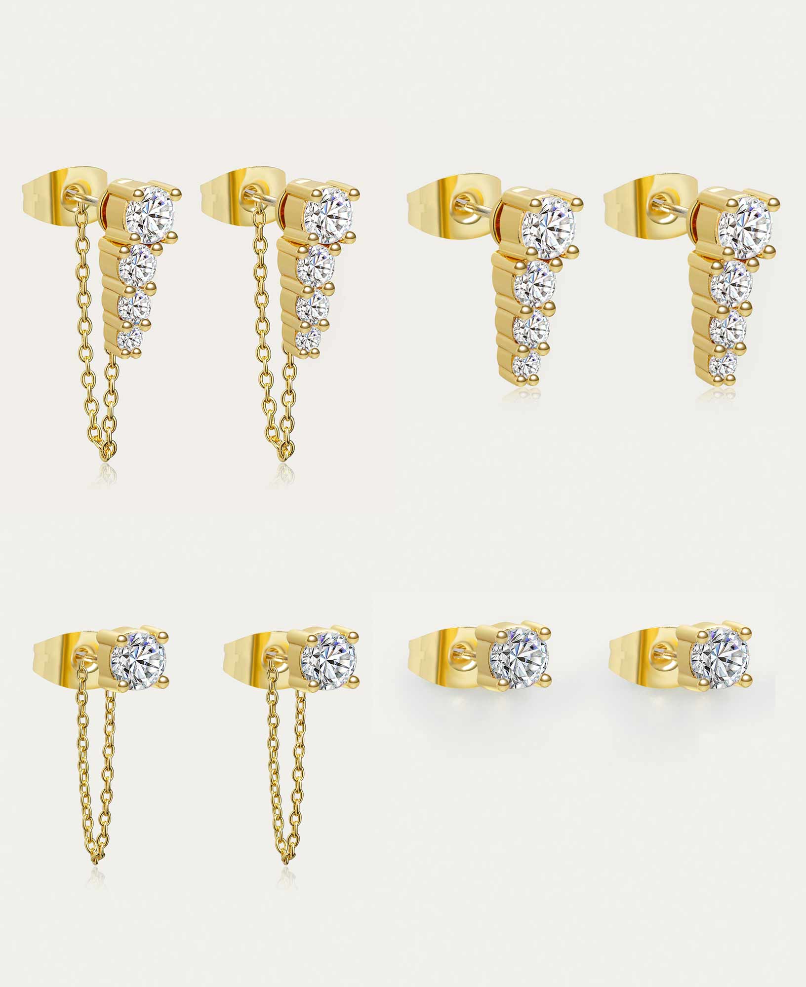 Emmie Interchangeable Studs Set combined together product shot