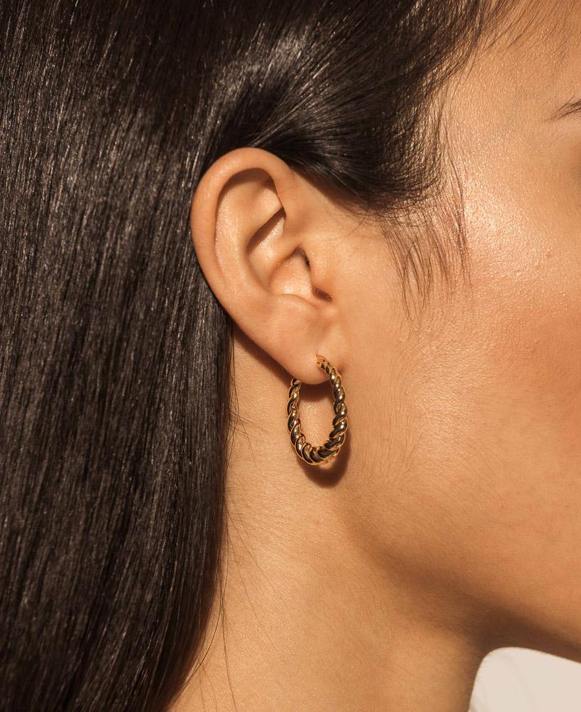 Noelle French Twist 18k Gold plated Hoop Earring - sachelle collective