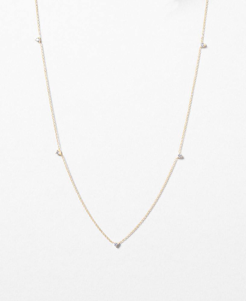 Jules Six Bezel 14k Gold plated chain Necklace with six brilliant cut cubic zirconia stone - sachelle collective