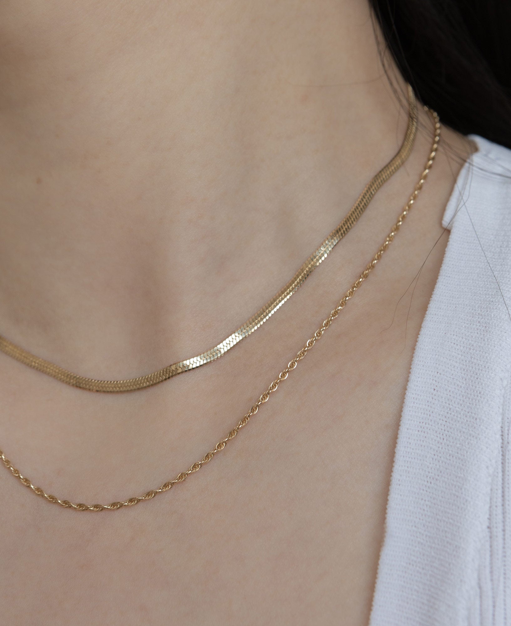 Jeanne 14k Solid Gold Rope Chain Necklace