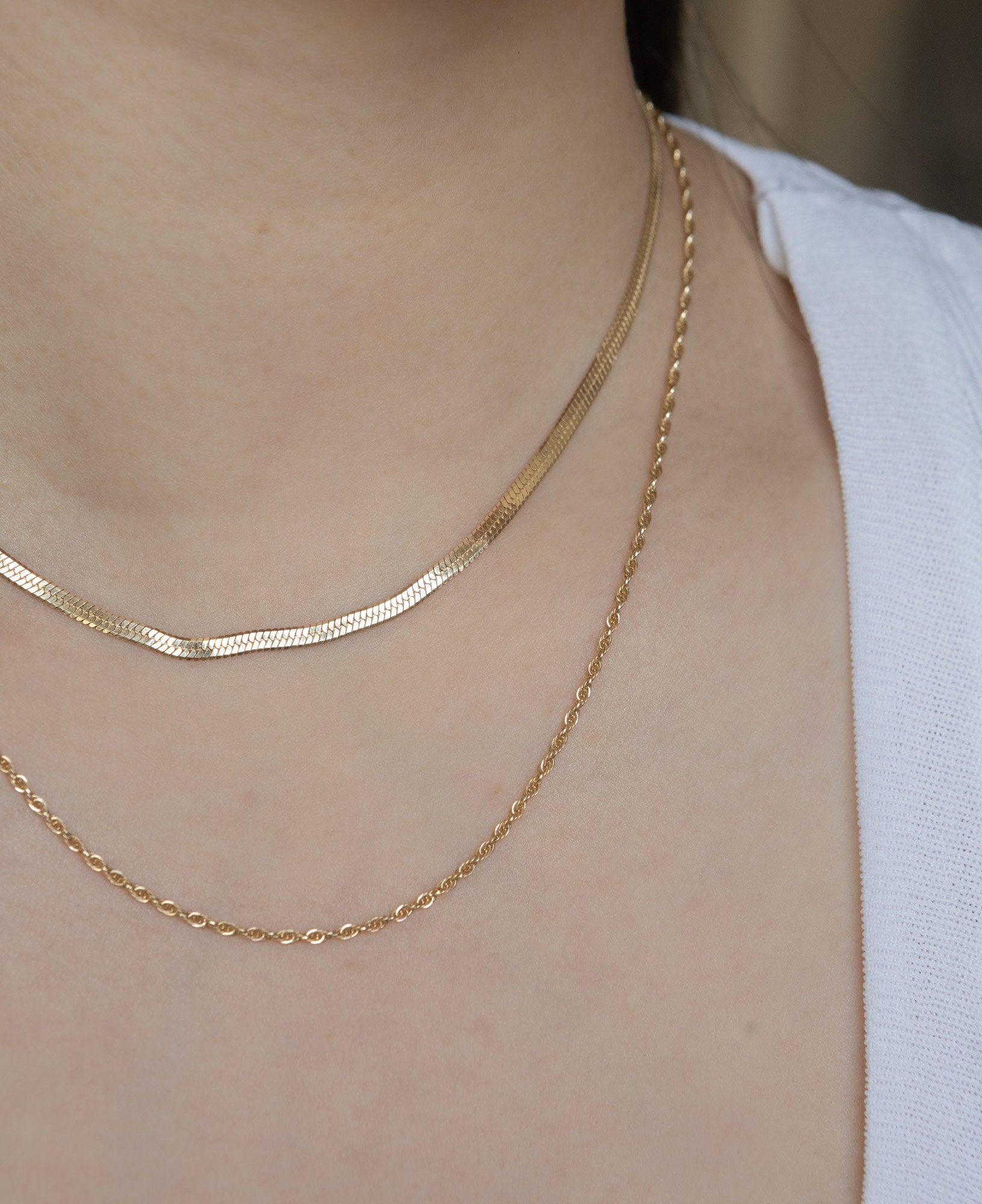 Jeanne 14k Solid Gold Rope Chain Necklace