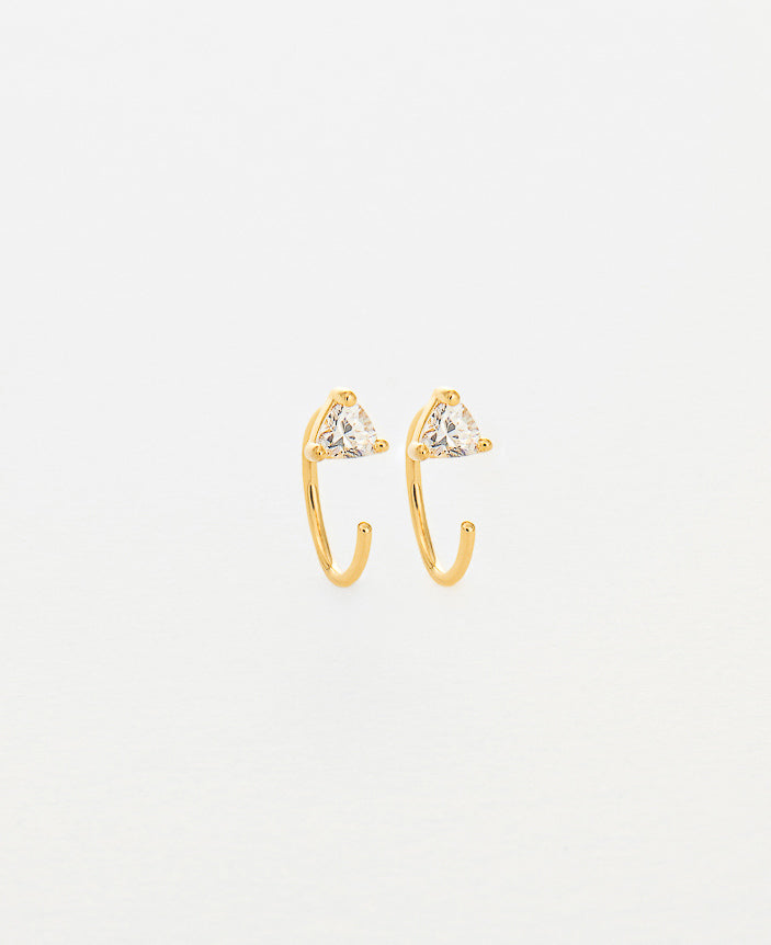 Isabelle Half-Moon Hoops Gold Earrings