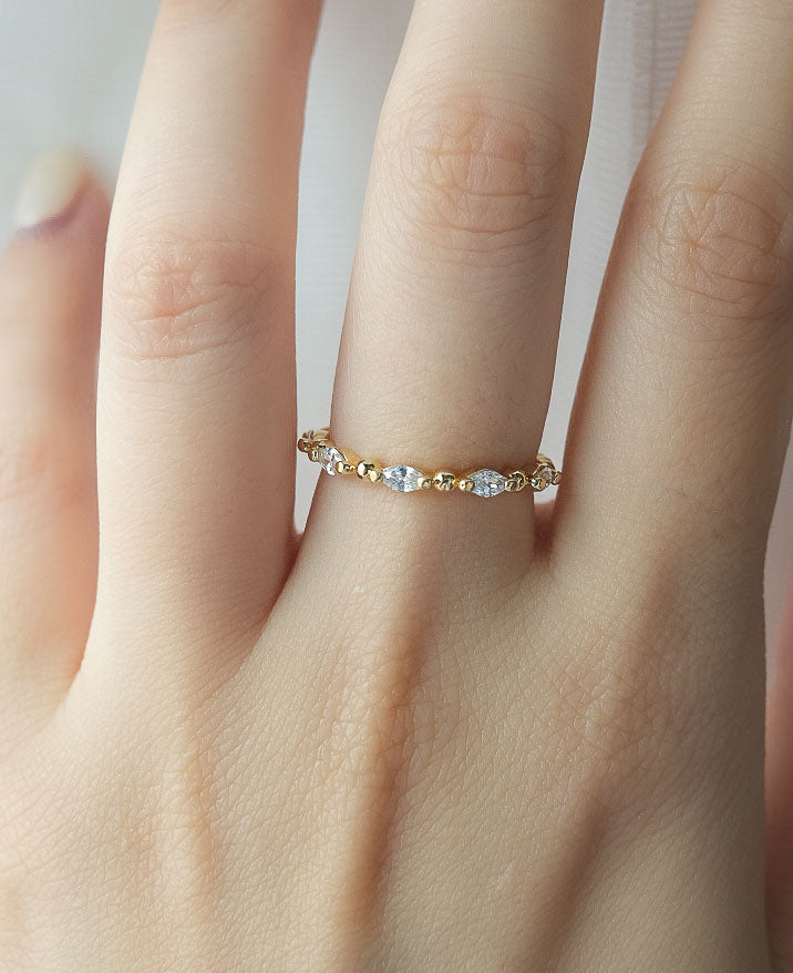 Close up modeling shot of Meline 14k Gold Ring from Sachelle Collective