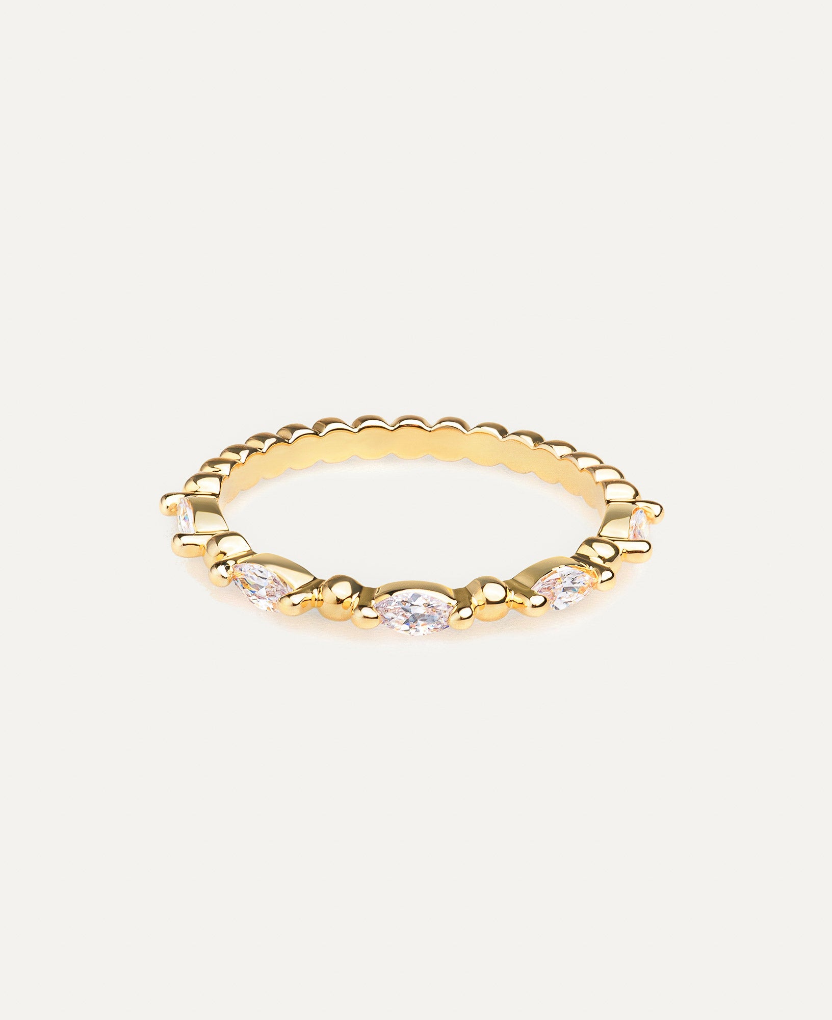 Product shot of Meline 14k Gold Bead Ring