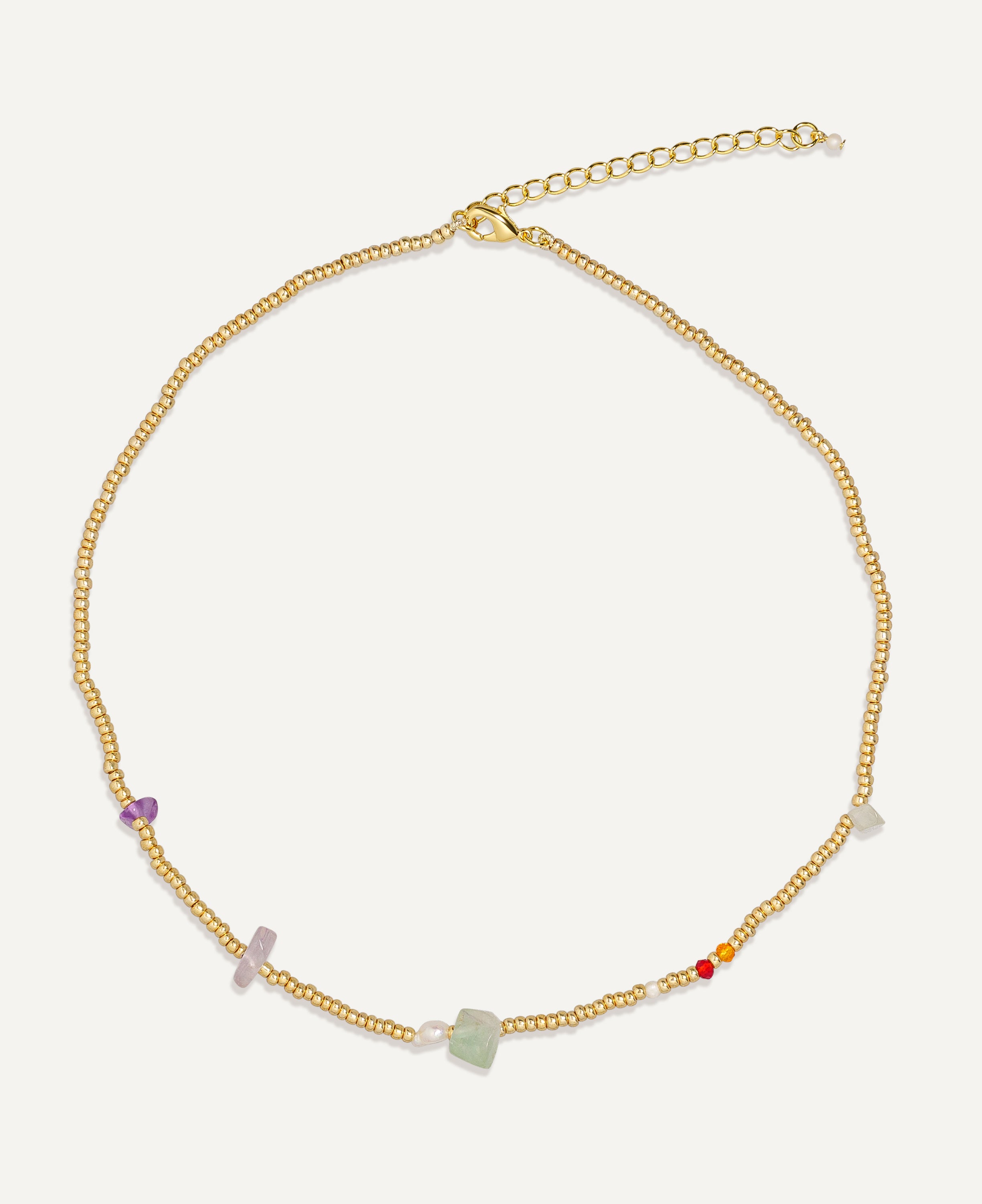 Iris Gold Beaded Necklace