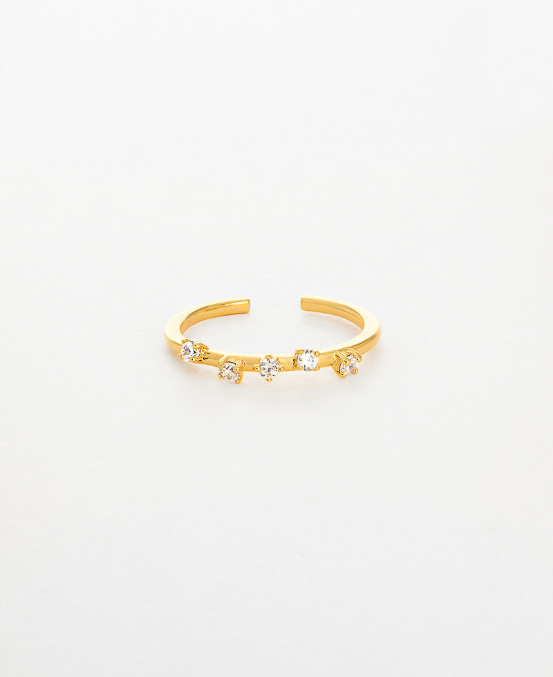 Paige Round Brilliant 14k Gold Adjustable Ring - sachelle collective