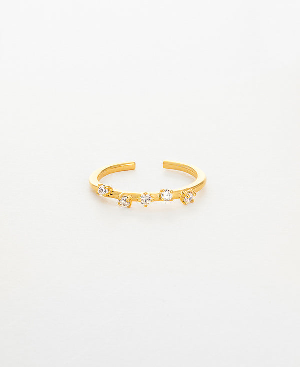 Paige Round Brilliant 14k Gold Adjustable Ring - sachelle collective